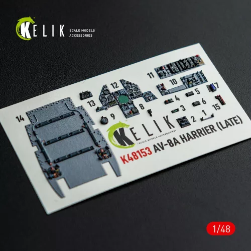 Kelik 1:48 AV-8A HARRIER (Late) - interior 3D decals for Kinetic kit