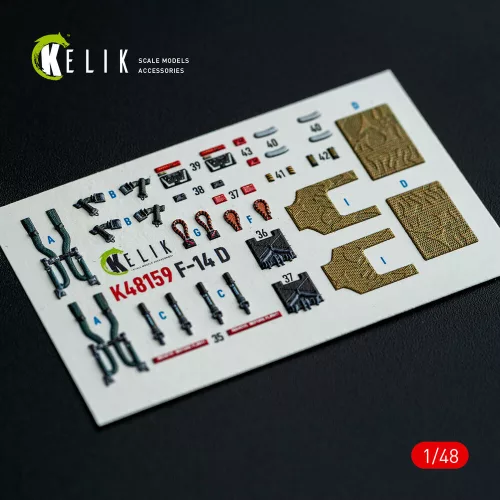 Kelik 1:48 F-14D - interior 3D decals for GWH kit