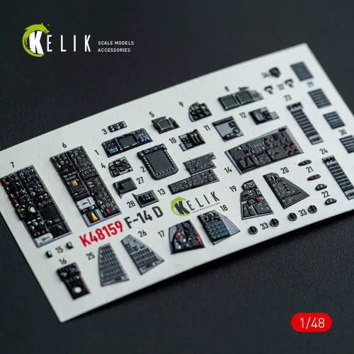 Kelik 1:48 F-14D - interior 3D decals for GWH kit
