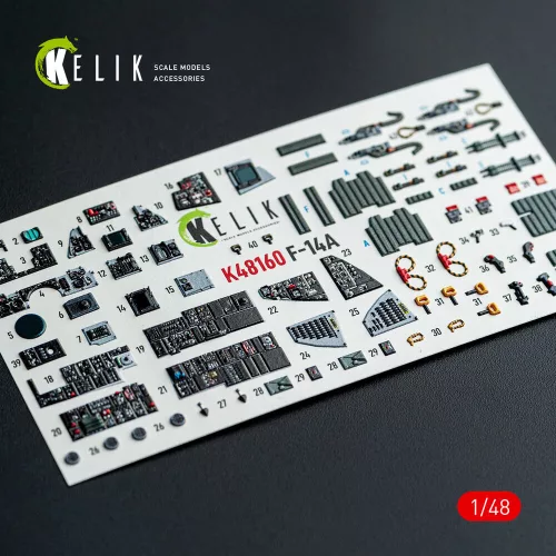 Kelik 1:48 F-14A - interior 3D decals for Hasegawa kit
