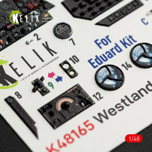 Kelik 1:48 Westland Lysander Mk.III - interior 3D decals for Eduard kit