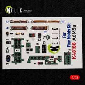 Kelik 1:48 A6M5a - interior 3D decals for Fine Molds