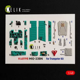 Kelik 1:48 MiG-23BN - interior 3D decals for Trumpeter