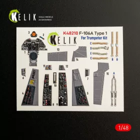   Kelik 1:48 F-106A Delta Dart Type 1 - interior 3D decals for Trumpeter