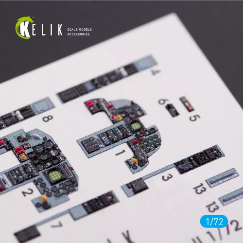 Kelik 1:72 F-5F Tiger II full interior 3D decals for Dream Model kit