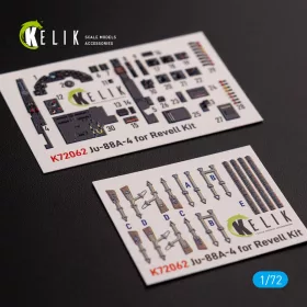   Kelik 1:72 Junkers JU 88 A-4 interior 3D decals for Revell kit