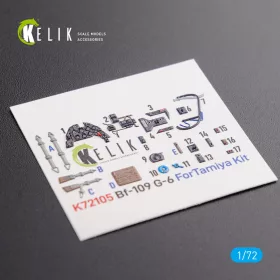 Kelik 1:72 BF109 G-6 interior 3D decals for Tamiya kit