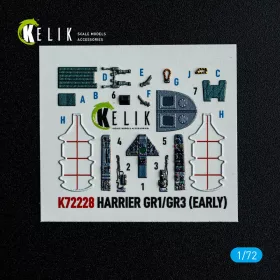   Kelik 1:72 Harrier Gr1/Gr3 (Early) - interior 3D decals for Italeri kit