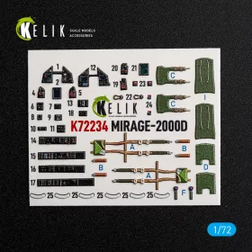 Kelik 1:72 Mirage-2000D - interior 3D decals for Dream Model