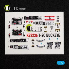 Kelik 1:72 T-2C BUCKEYE - interior 3D decals for Wolfpack