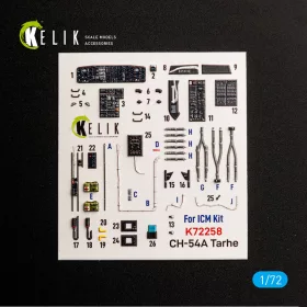 Kelik 1:72 CH-54A Tarhe - interior 3D decals for ICM
