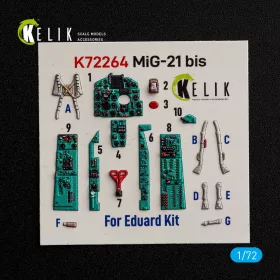 Kelik 1:72 MiG-21 bis - interior 3D decals for Eduard