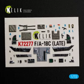   Kelik 1:72 F/A-18C (LATE) - interior 3D decals for Academy 12411