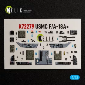  Kelik 1:72 USMC F/A-18+ - interior 3D decals for Academy 12411