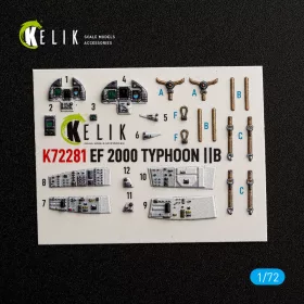   Kelik 1:72 Eurofighter Typhoon EF-2000 - interior 3D decals for Italeria