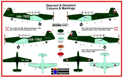KP Model 1:72 ZLIN C-205 MILITARY TRAINER VERSION (magyar felségjelekkel)
