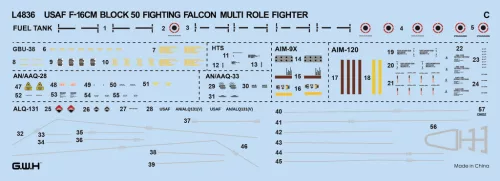 Great Wall Hobby 1:48 USAF F-16CM Block 50 Fighting-Falcon Single-Seat Multirole Fighter