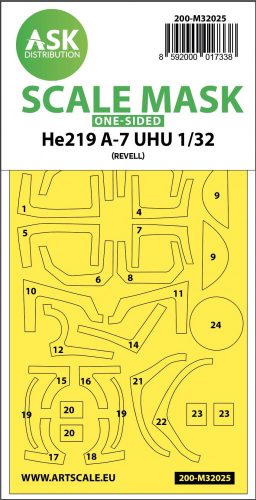 ASK mask 1:32 Heinkel He 2019A-7 UHU one-sided express masks for Revell