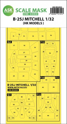 ASK mask 1:32 B-25J Mitchell one-sided mask for HK Models