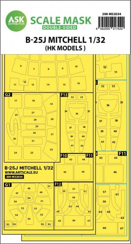 ASK mask 1:32 B-25J Mitchell double-sided mask for HK Models