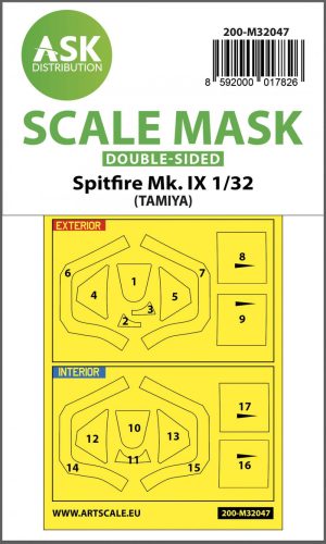 ASK mask 1:32 Spitfire Mk.IX double-sided masks for Tamiya