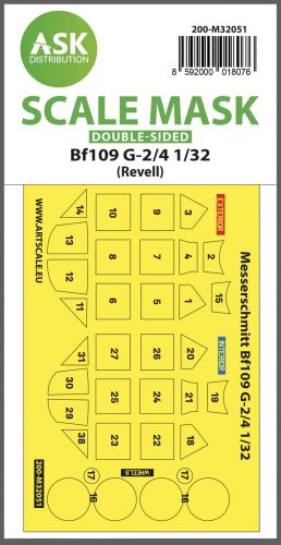 ASK mask 1:32 Messerschmitt Bf 109G-2/G-4 double-sided express masks for Revell