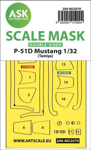 ASK mask 1:32 P-51D Mustang double-sided fit mask for Tamiya