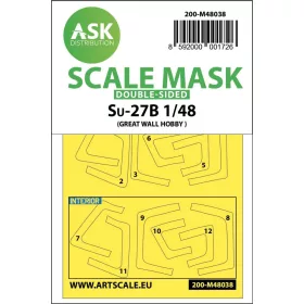   ASK mask 1:48 SU-27 Flanker B double-sided painting mask for Great Wall Hobby