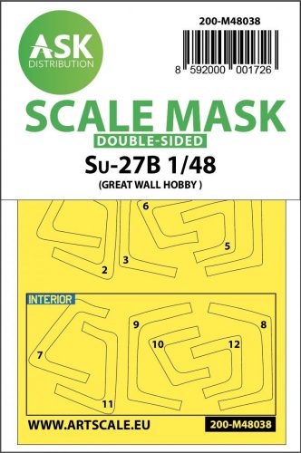 ASK mask 1:48 SU-27 Flanker B double-sided painting mask for Great Wall Hobby