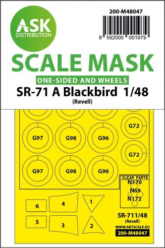 ASK mask 1:48 SR-71 A Blackbird one-sided mask for Revell
