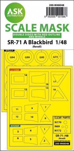 ASK mask 1:48 SR-71 A Blackbird double-sided incl red lines mask for Revell