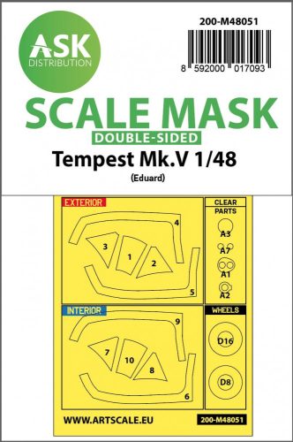 ASK mask 1:48 Tempest Mk.V double-sided express mask for Eduard