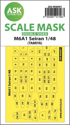 ASK mask 1:48 M6A1 Seiran double-sided mask self-adhesive pre-cutted for Tamiya