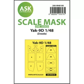   ASK mask 1:48 Yak-9D one-sided express mask, self-adhesive, pre-cutted for Zvezda