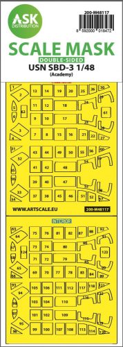 ASK mask 1:48 USN SBD-3 double-sided express mask, self-adhesive and pre-cutted for Academy