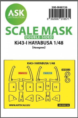 ASK mask 1:48 Ki-43-I Hayabusa double-sided express mask, self-adhesive and pre-cutted for Hasegawa