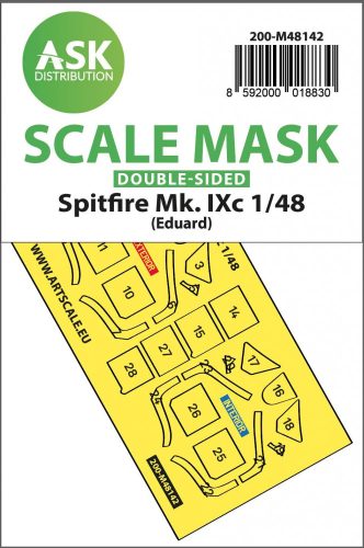 ASK mask 1:48 Spitfire Mk.IXc double-sided express fit mask for Eduard