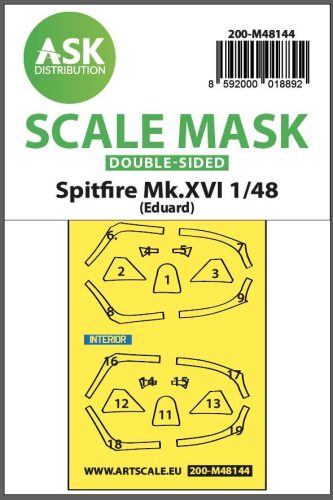 ASK mask 1:48 Spitfire Mk.XVI double-sided express fit mask for Eduard