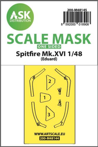 ASK mask 1:48 Spitfire Mk.XVI one-sided express fit mask for Eduard
