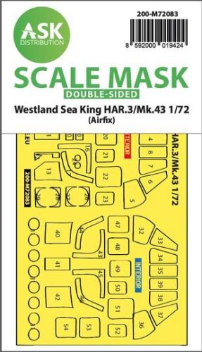 ASK mask 1:72 Westland Sea King HAR.3 / Mk.43 double-sided express fit mask for Airfix