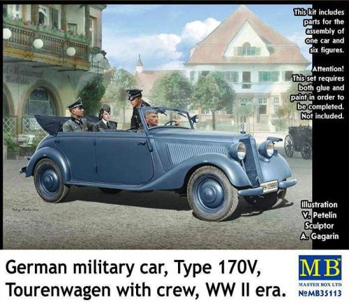 Masterbox 1:35 - German military car, Type 170V, Tourenwagen with crew, WW