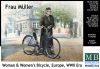 Masterbox 1:35 Frau Müller. Woman & Women's Bicycle, Europe, WWII Era