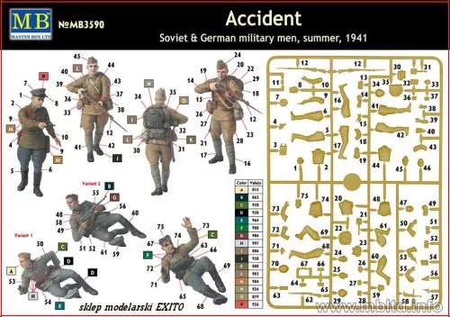 Master Box 1:32 Accident. Soviet & German military men,