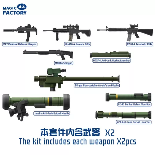 Magic Factory 1:35 NATO Individual Weapon Set A(A kit incl.2 pcs of each weapon