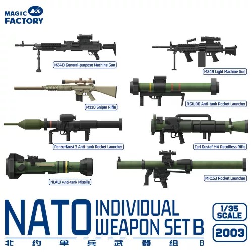 Magic Factory 1:35 NATO Individual Weapon Set B(A kit incl.2pcs of each weapon
