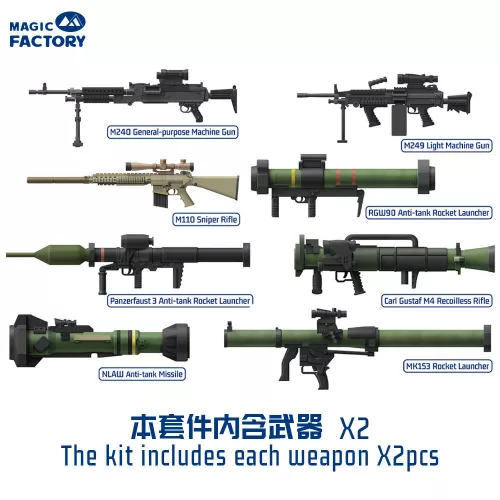 Magic Factory 1:35 NATO Individual Weapon Set B(A kit incl.2pcs of each weapon