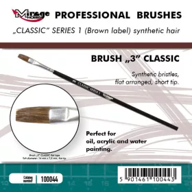   Mirage Hobby MIRAGE BRUSH FLAT HIGH QUALITY CLASSIC SERIES 1 size 3