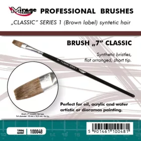   Mirage Hobby MIRAGE BRUSH FLAT HIGH QUALITY CLASSIC SERIES 1 size 7