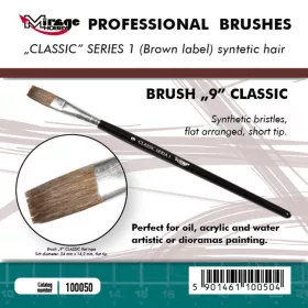   Mirage Hobby MIRAGE BRUSH FLAT HIGH QUALITY CLASSIC SERIES 1 size 9