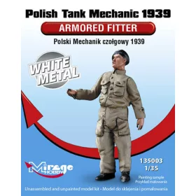   Mirage Hobby 1:35 Polish Tank Mechanic 1939 Armored Fitter White Metal